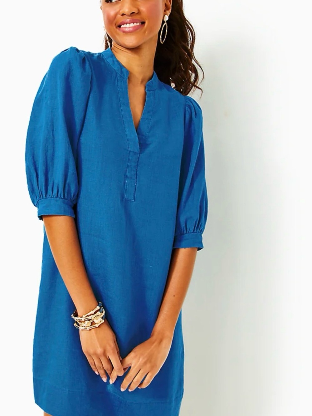 Lilly Pulitzer Mialeigh Elbow Sleeve Dress Barton Blue Size 6 EUC
